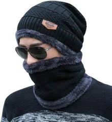 Winter Woolen Beanie Cap & Neck Warmer Combo