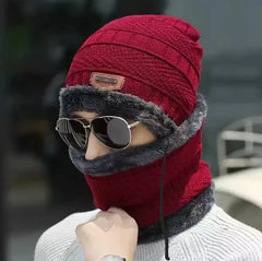Winter Woolen Beanie Cap & Neck Warmer Combo