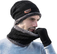 Winter Woolen Beanie Cap & Neck Warmer Combo